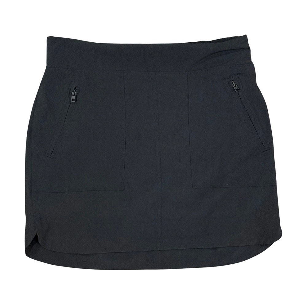 Athleta Trekkie Skort Black Hiking Athletic Skirt Built-in Shorts Size 4